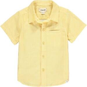 NEW ME & HENRY boy's newport button down shirt in gold microcheck